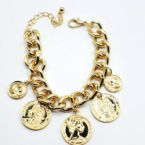 Gold bracelet ancient coins coin Greek chain